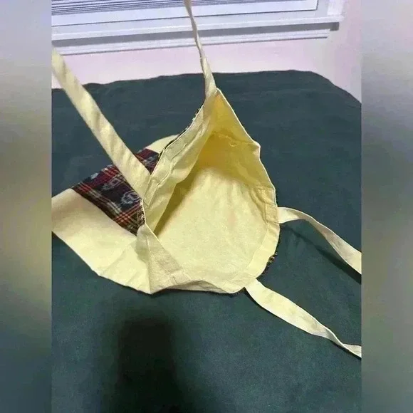 Lightweight yellow Handmade Tote bag Guatemalan fabric book bag or purse Travel - Picture 5 of 5